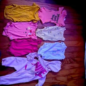 Nike Pink and Yellow Sleep Sacks Soft Pajamas